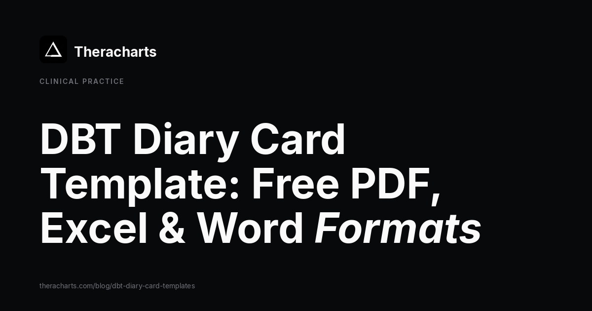 DBT Diary Card Templates: PDF, Excel, and Word
